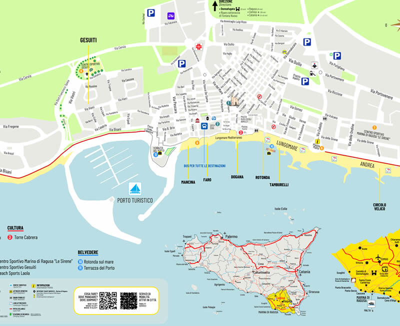 Ragusa, Ragusa Ibla, Marina di Ragusa Maps